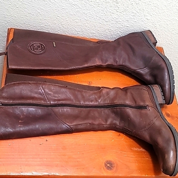 ROCKPORT WOMEN'S TRISTINA GORE TALL LEATHER WATERPROOF WIDE CALF BROWN BOOTS 7 - Picture 11 of 16